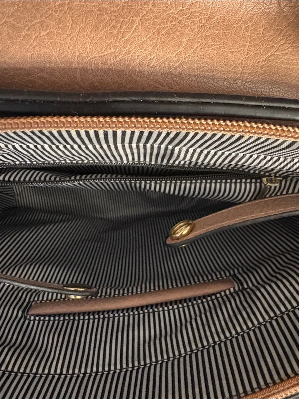 Women's Taupe Crossbody Top-Handle Bag with Gold Hardware
